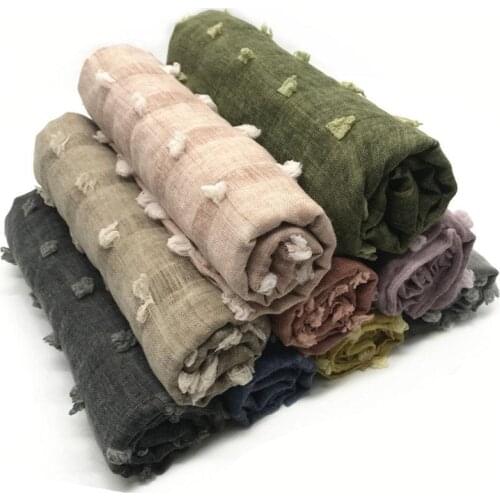 10pcs/lot New Soft Plain Hijab Scarf Ball Fur Beggar Style Nature Muslim Hijabs Women Scarves Shawls Bandana Wraps Muffler 10pcs