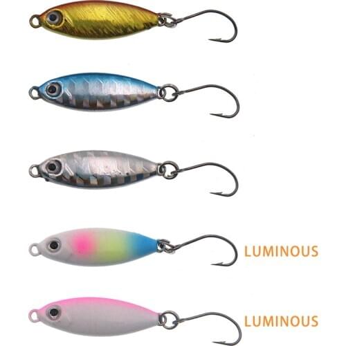 5pcs/lot Micro Metal Jig 3g 5.5g Shore Casting Jigging Spoon Lead Sea Cast Fishing Lure Artificial Bait Tackle