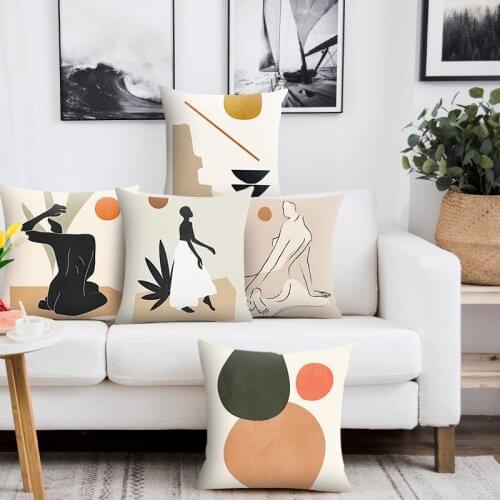 Nordic Abstract Simple Cushion Covers 45x45/50x50/40x40cm/50x50cm Geometric Floral Car Outdoor Sofa Decorative Cushion Cover
