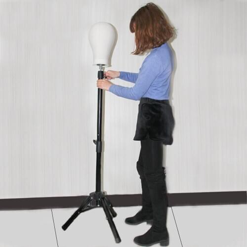 Alileader Cheap Wig Tripod For Making Wigs Training Head Canvas Head Mannequin Head Holder Adjustable Wig Stand