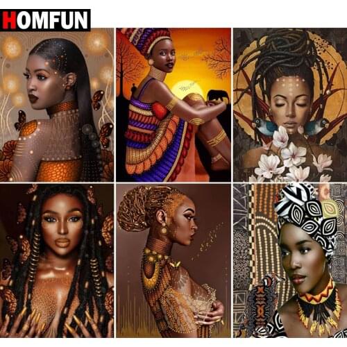 HOMFUN Diy 5d Diamond Painting "Woman portrait theme" Cross Stitch Square Round Diamond Embroidery Handwork Rhinestone Art