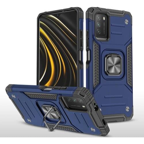 Armor Bracket Protective Case For Xiaomi POCO M3 Pro 5G Shockproof Ring Car Holder Phone Cover For Xiaomi POCO F3 M3 Case Fundas