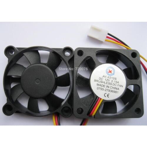 1 pcs Brushless DC Cooling Fan 7 Blade 12V 4510S 45x45x10mm 3 Wire