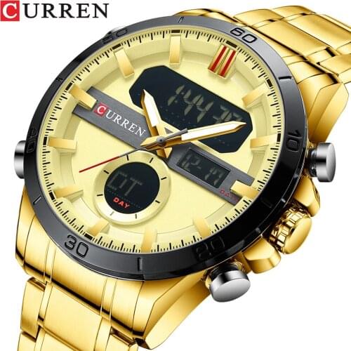 2021 CURREN Watches for Men Luxury Brand Sport Quartz Wristwatch Waterproof Military Digital Male Clock Steel Relogio Masculino