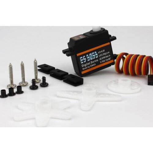 1pcs Emax Digital Servo 17g Mircro Flower Head 23T ES3053 Plastic Gear Motor For RC Airplane Fixed Wing Model