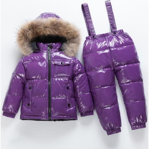 -30 Degrees Winter Ski Jumpsuit Children Clothing sets Boys baby girl clothes Kids Snow Wear Jackets coats Bib pants Waterproof