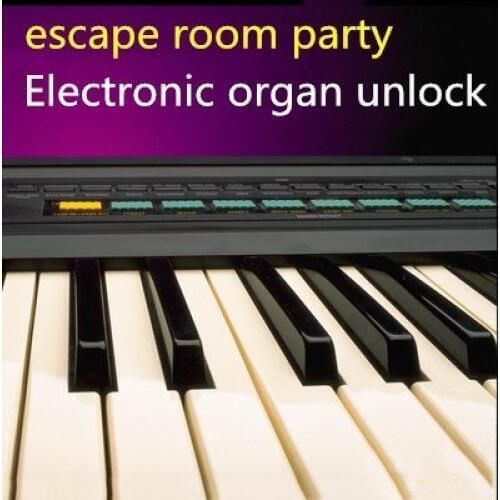 Electronic organ props to open the lock real life room escape mysterious door game