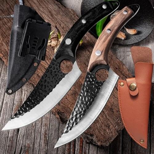 Handmade Stainless Steel Kitchen Boning Knifes Fishing Knife Meat Cleaver Chef Butcher Knife Outdoor Cooking Cutter Tools