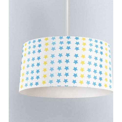 Lamp For Kids Bedrooms Light Chandelier for Living Room Childrens Room Blue and Yellow Stars Model 124