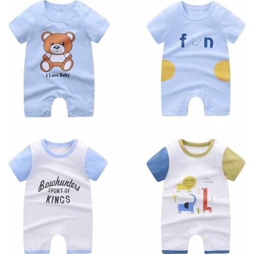Summer Baby Rompers Newborn Short Sleeve Jumpsuit Baby Boys Climbing Clothes Baby Girls Romper Infant Costumes Pajamas