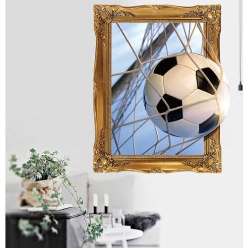 Multicolor Football Pattern Wall Sticker Creative 3D Soccer Wall Decal Bedroom Livingroom Art Decal PVC Plastic Home Decorations