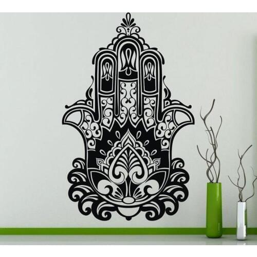 Wall Sticker Fatima Hand Eye Buddha Yoga Indian Meditation Room Interior Decor Vinyl Window Decals Art Bedroom Wallpaper Q568