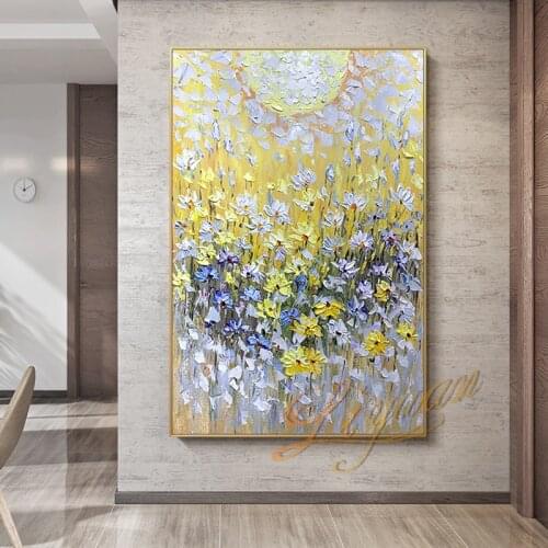 Latest Cheap Landscape Knife Thick Oil Painting Wall Canvas Art Picture Modern Canvas Artwork For Living Room Decor toile murale