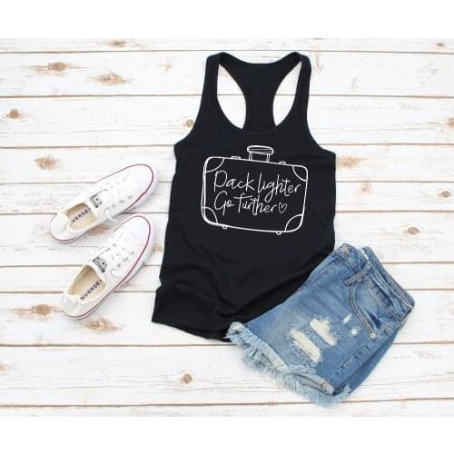 New arrival good quality Pack Lighter Go Further funny graphic Racerback tank top vest undershirt cute goth singlet sleeveless