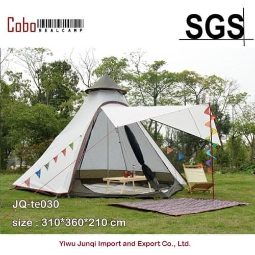 Indian Style Pyramid Tipi Tent UNI 10ft Double Door Waterproof Mesh Teepee Camping Luxury Mongolian Yurt Family Tent Lightweight