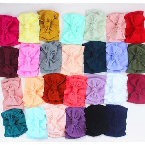 2019 Brand New Handmade Baby Girls Bow Headband Infant Toddler Solid Knot Hair Band Head Wrap Accessories