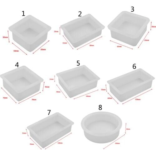 Pressed Flower Silicone Mold Square Round Cubic Epoxy Resin Molds Jewelry Tools