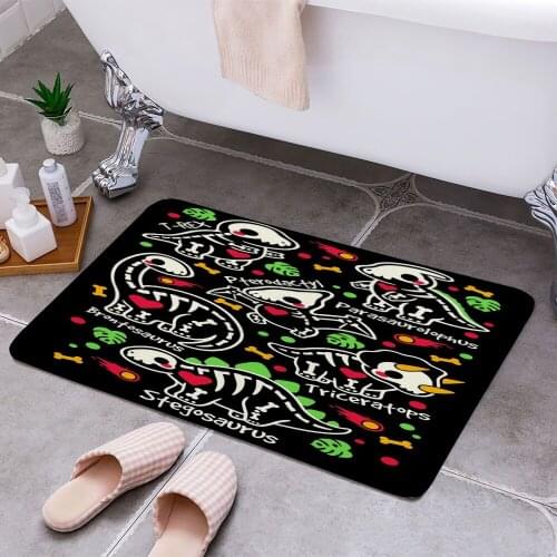 Dinosaur skeletons 3D Print Doormats Rectangle Non-Slip DoorMat Bedroom Kitchen Entrance Print Door rugs Dropshipping