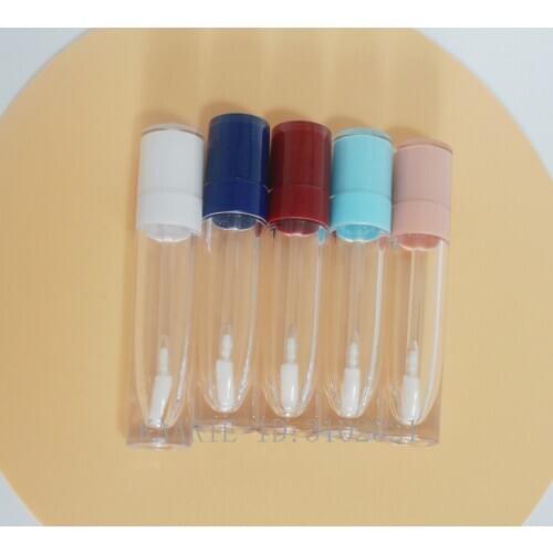 10/20/30/50/100PCS 8ml Empty Lip Gloss Tube Plastic Lipgloss Bottle Container White Blue Cap Cylinder Small Lipgloss Wholesale