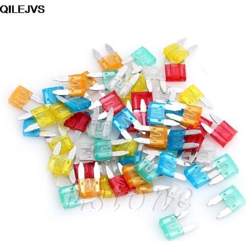 QILEJVS 60Pcs Auto Car Truck ATC Fuse 5A 10A 15A 20A 25 30A AMP Mini Blade Mixed Set Kit