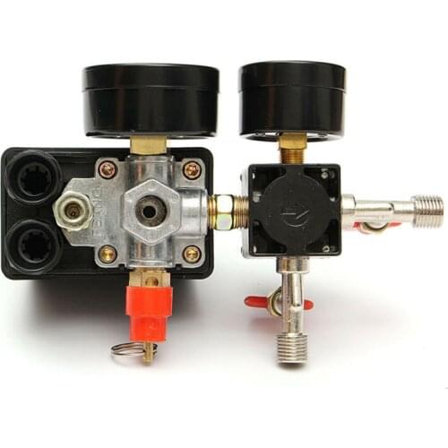 Air Regulator Compressor Pressure Valve Control Switch Regulator 125 PSI Gauges