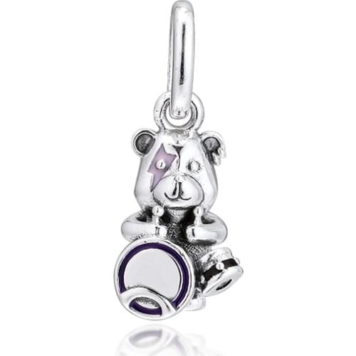 Silver Charms For Jewelry Making Theodore Bear Punk Band Charm Fits Original 925 Sterling Silver Bracelets Woman DIY Beads