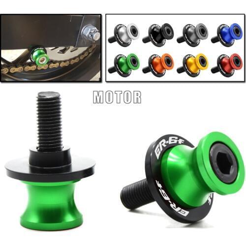 For Kawasaki ER 6F 2006-2016 10mm Motorcycle Swingarm Sliders Spools Stand Screws Slider For ER-6F ER 6 F ER6F Stand Paddock M10