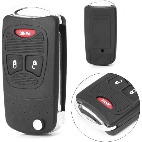 Car Black Uncut Flip Key Shell For Chrysler For Dodge Caliber Nitro Ram1500 Ram2500 Ram3500 Caravan Grand Caravan
