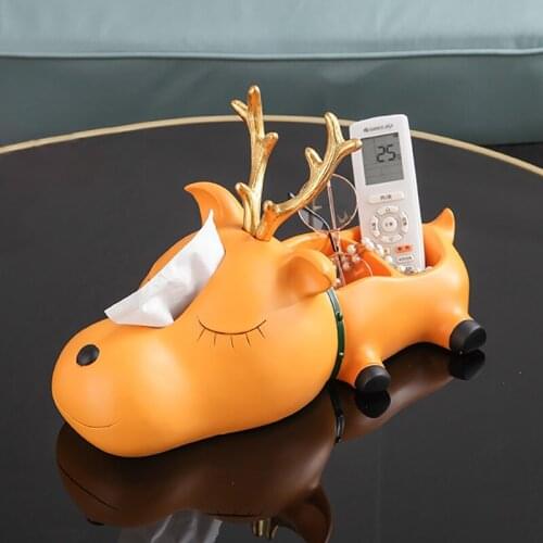 GY Modern Creative Tissue Box Decoration Deer Decoration Hallway Key Coffee Table Remote Control Storage Box Nordic