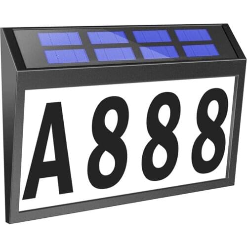 Solar House Numbers Light, Lighted House Numbers Sign Plaque Address Numbers for Houses Waterproof LED Solar Powered