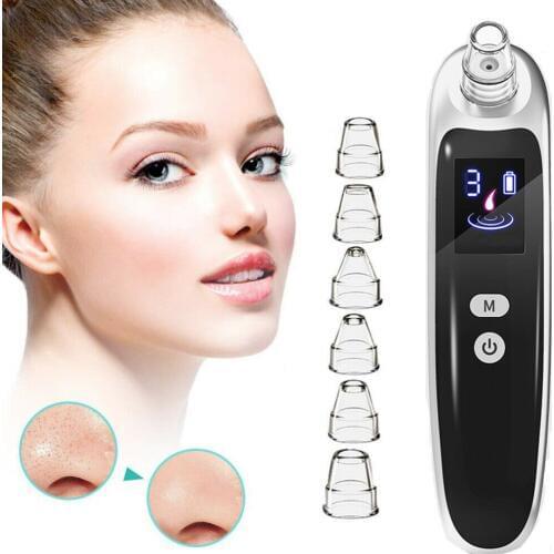 Facial Blackhead Remover Vacuum Pores Cleanser Suction Black Dots Point Extractor Electric Acne Skin Tag Removal Pimples Tool