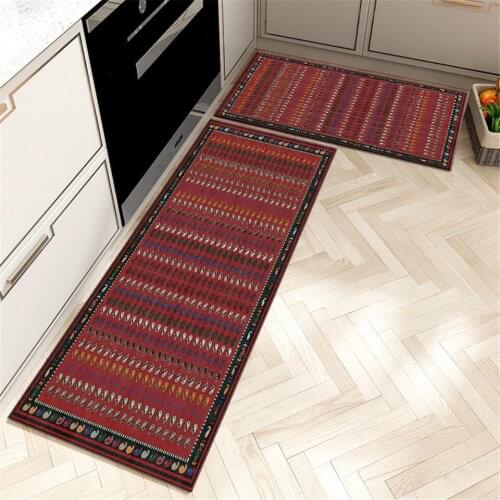 Bohemia Red Retro Kitchen Mat Anti-slip Cute Cartoon Whale Bathroom Mat Ethnic Decoration Hallway Rug Washable Bedside Mat