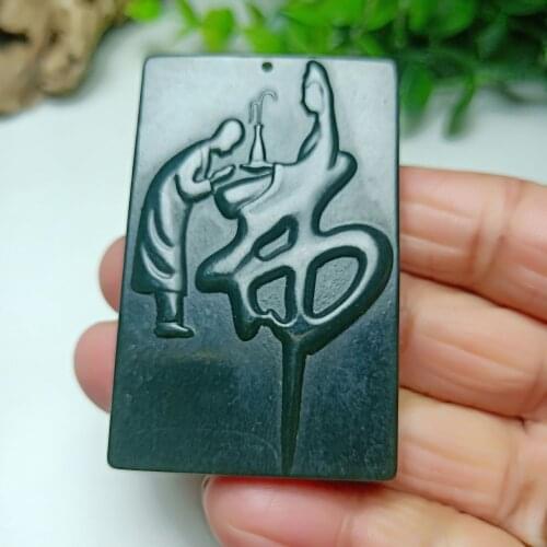 Jewelry Xinjiang Hetian jade Avalokitesvara pendant seeking Buddha enlightenment jade pendant