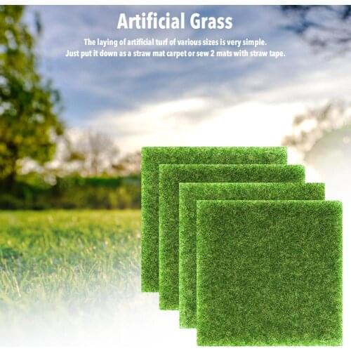 Green Micro Landscape Decoration Artificial Grass Outdoor Garden Turf Indoor Lawn Balcony Synthetic Mat For Courtyard 15*15 Cm