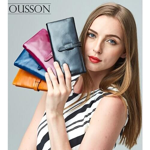 OUSSON Fashionable lightweight leather coin purse card bag clutch