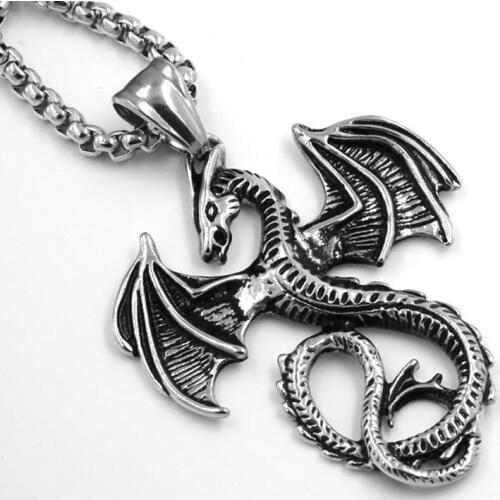 1 New Fashion Bijoux Gothic Punk Clavicle Chokers Collier Vintage Dragon Pendant Necklace For Women/Men Animal Jewelry Wholesale