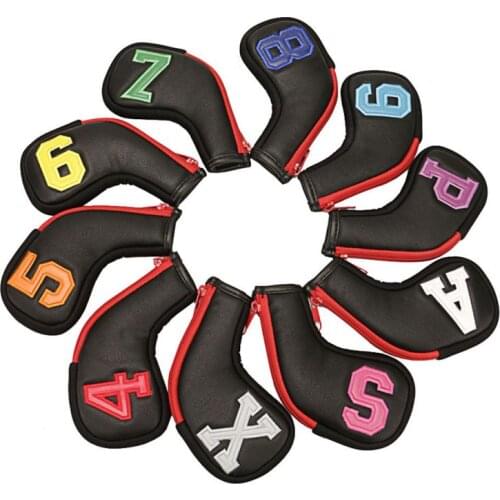 10pc Golf Club Head Covers Iron Putter Protective Head Cover Putter Headcover Set 4 5 6 7 8 9 P A S X Golf Supllies