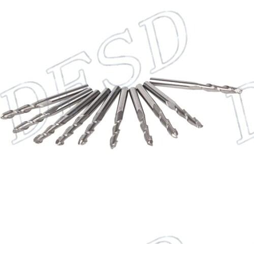 10x Carbide 1/8" Spiral 2 Flutes Ball Nose End Mills CNC Engraving bits 2Qx3.17