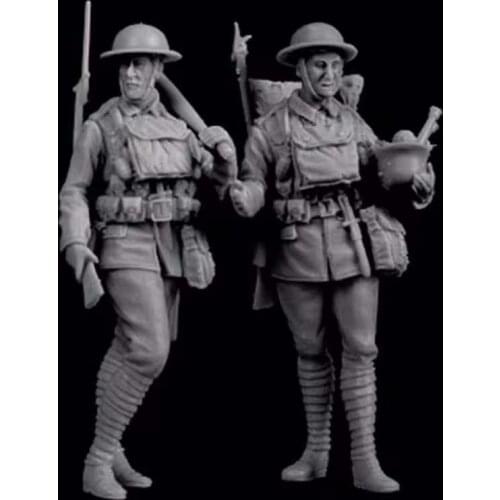 2 people in World War II need to assemble and color 1:35