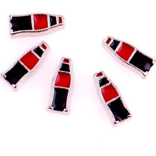 20pcs Black red lipstick shape Floating charms Zinc Alloy Suitable for Floating Locket DIY Jewelry Pendant Necklace