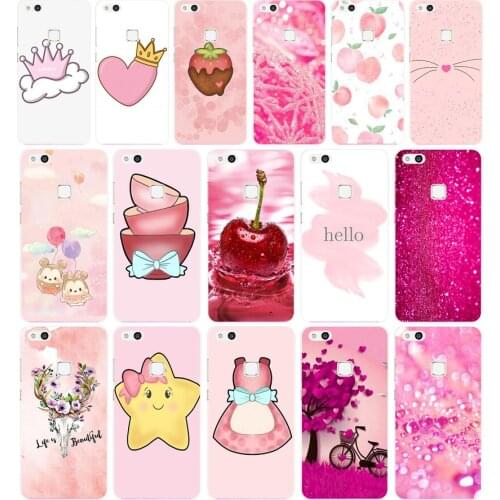 372FG Light pink girlish Soft Silicone Tpu Cover Case for huawei Honor 9 p10 mate 10 lite y6 prime 2018 play p smart