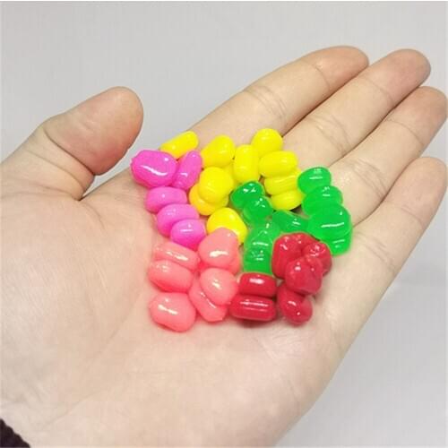 50PCS Bag Fishing Lure Floating Corn Kernels Soft Bait Artificial Bait Wobbler Crankbait Flavor Soft Silicone Lure Fishingtackle