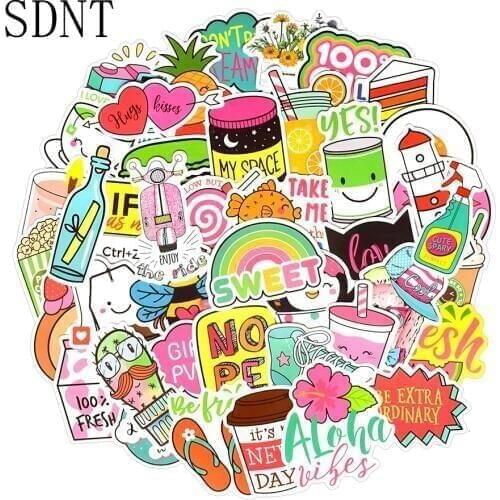 50 PCS Anime Girl Stickers Graffiti Vsco Style Waterproof Decals Sticker for Children DIY Laptop Suitcase Car Helmet Guitar Bike