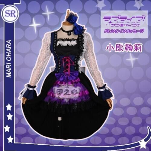 Anime Lovelive Sunshine!AqourAnis Team GK figure Ohara Mari Gothic SJ Uniform Dress Halloween Cosplay costume for women New 2017