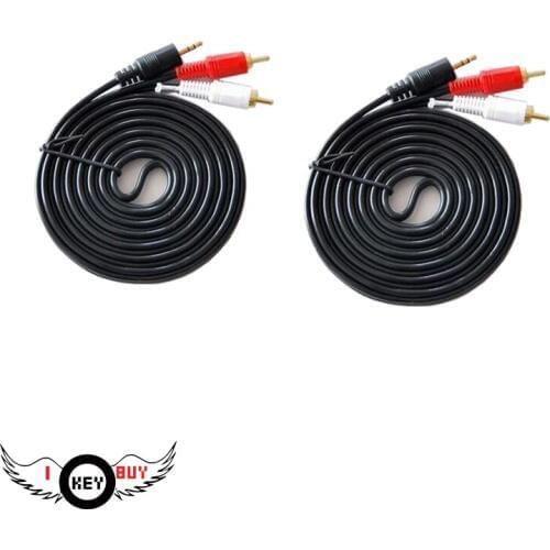 2PCS 1.5 Meters Per Second PVC Bare Copper PVC Audio Lotus Line 3.5mm To 2 Audio For Sound Card CD MP3 TV Speaker Amplifier Etc
