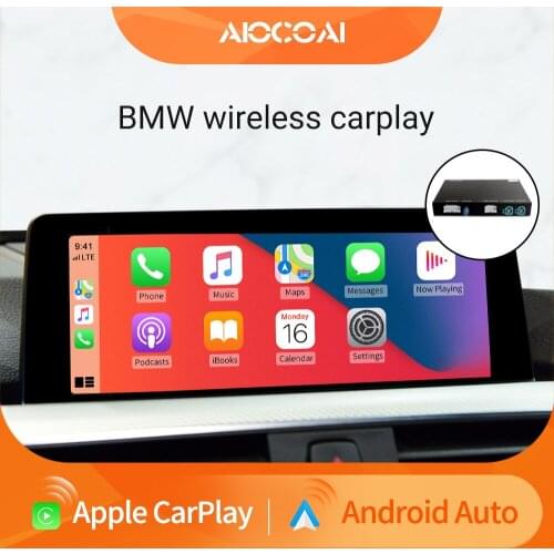 Wireless Apple CarPlay Android Auto Interface Decoder for BMW F10 F11 F01 F02 NBT system with 6.5''/8.8''/10.25'Screen