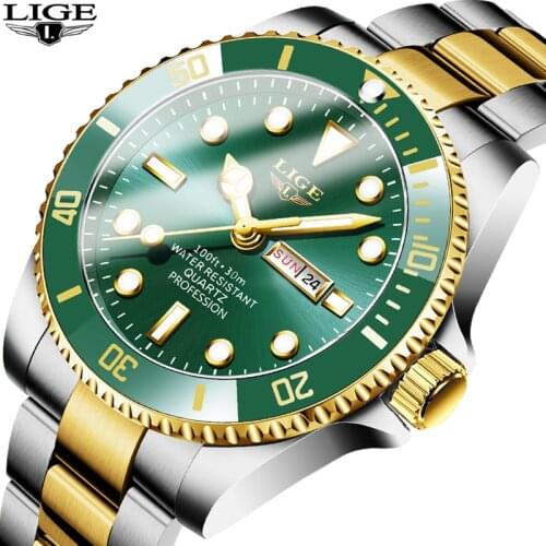 LIGE 2021 New Mens Watch Top Brand Fashion Waterproof Watches For Men Luxury Sport Quartz Wristwatch Casual diver Clock Male+Box