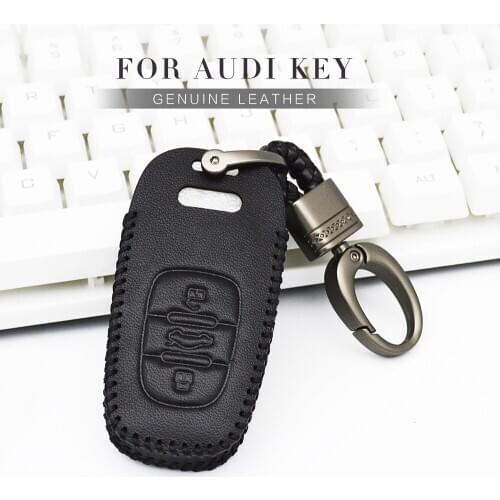 Real Leather Car Key Cover Case For Audi A4 B5 B6 B7 B8 B9 TT A3 BP 8V 8L A5 A6 C5 C6 A4L A7 A8 Q2 Q3 Q5 Q7 For Audi Accessories