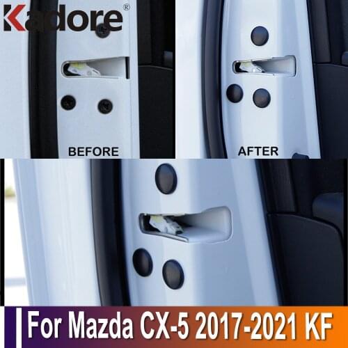 For Mazda CX-5 CX5 2017 2018 2019 KF Plastic Door Lock Screw Protector Cover Cap Stickers Waterproof Car Interior Accessories