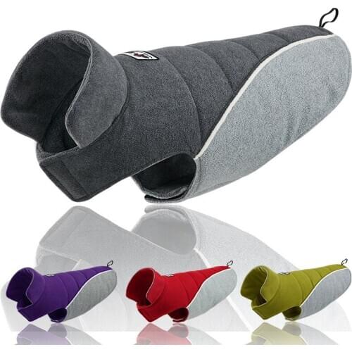 Pet Polar Fleece Reversible Autumn Winter Dog Coat Jacket Warm Pet Dog Clothes Reflective Strip Safety Dogs Vest Puppy Costume